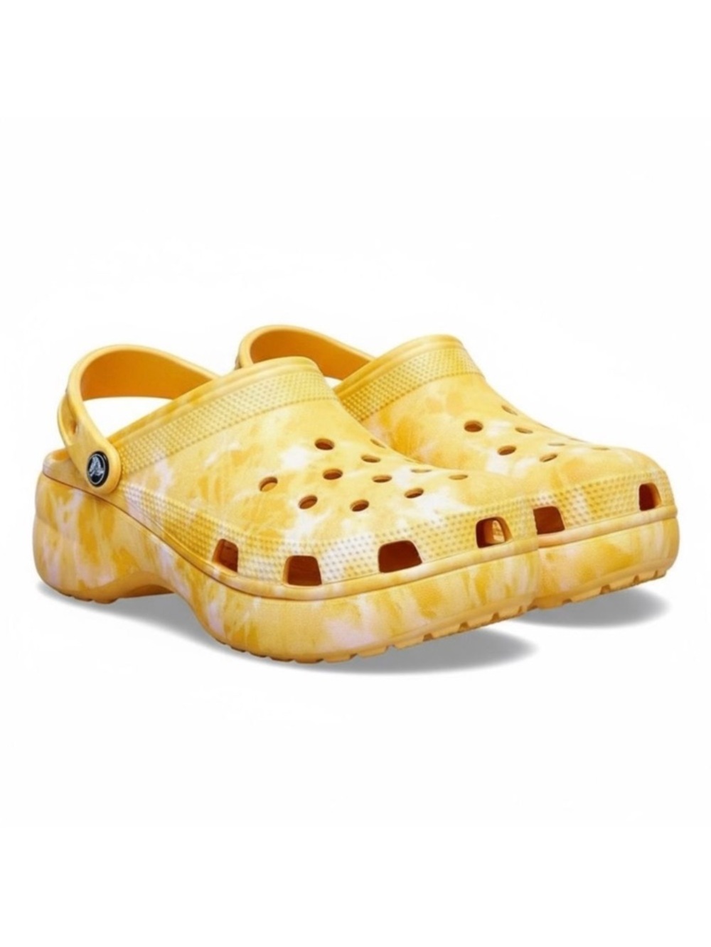CROCS Yellow White Tie-Dye Classic Clog